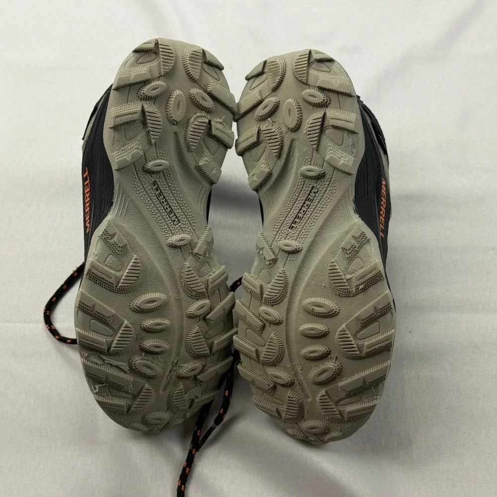 Merrell Moab Speed Low Waterproof Kids Size 13.5M Black Orange Hiking Shoes